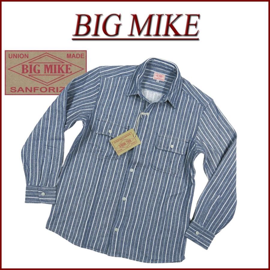 BIG MIKE ビッグマイク 復刻 長袖 ストライプ ヘビーネルシャツ
