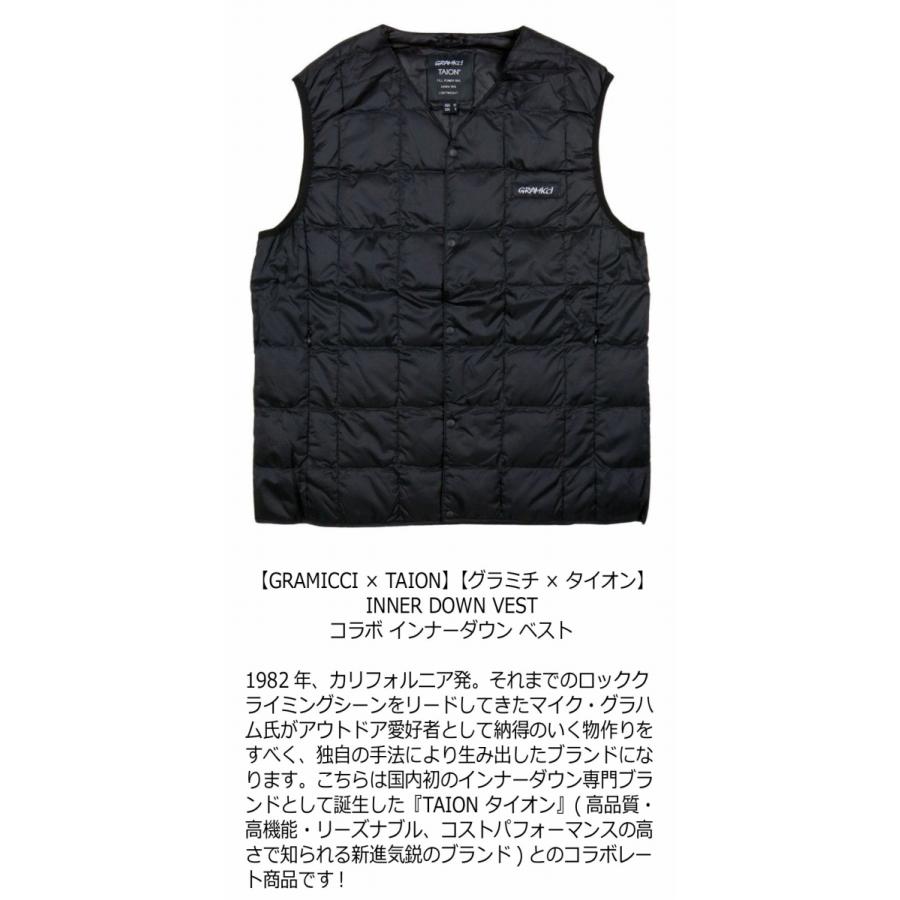 GRAMICCI × TAION グラミチ × タイオン コラボ INNER DOWN VEST Vネック インナー ダウンベスト G2FU-J083-TG｜jtwoshop｜07