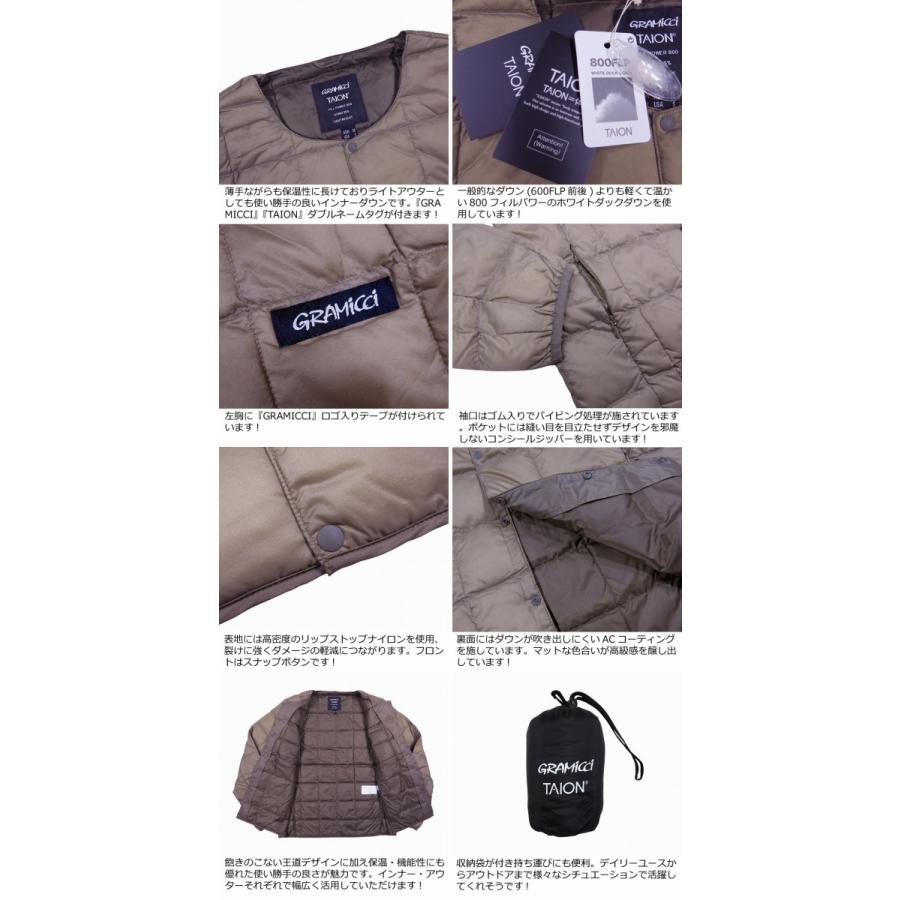 GRAMICCI グラミチ　TAION タイオン　ダウン　ジャケット　S GRAMICCI（グラミチ） × TAION × タイオン コラボ INNER DOWN JACKET