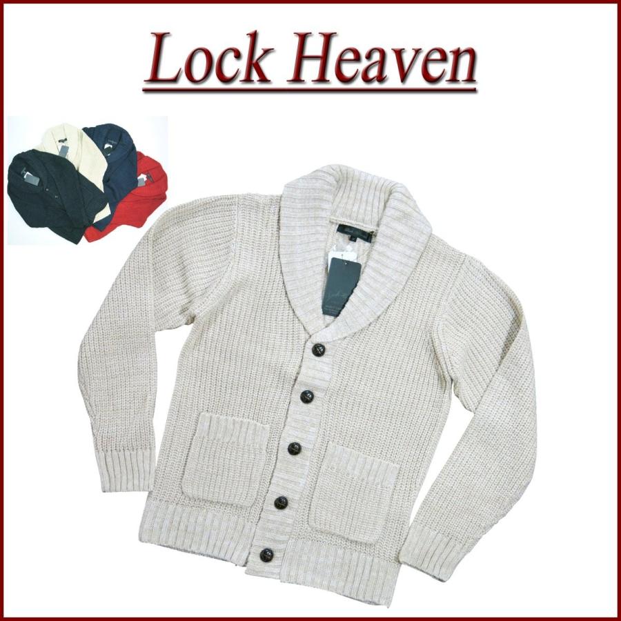 Lock Heaven ロックヘブン ローゲージ ショールカラー ミックスニット