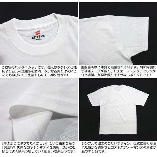 Hanes ヘインズ BEEFY Tee ビーフィー 半袖 無地 2枚組 クルーネック パックTシャツ H5180-2｜jtwoshop｜09