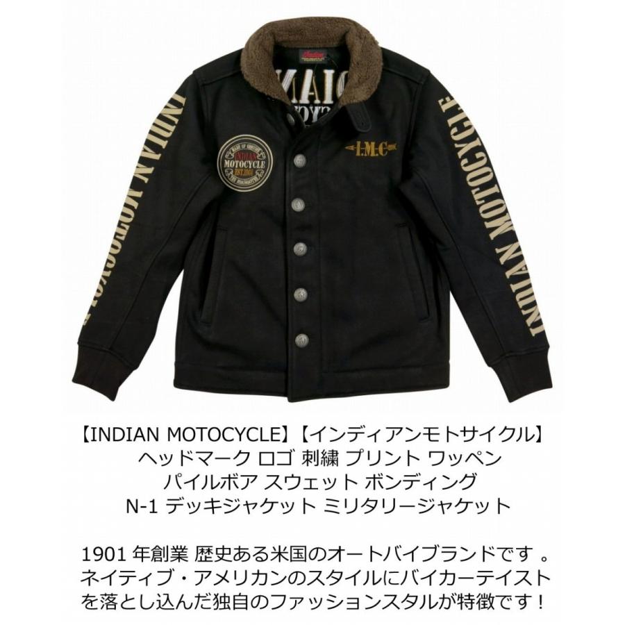 INDIAN MOTOCYCLE ヘッドマーク刺繍 スウェット N-1 デッキ