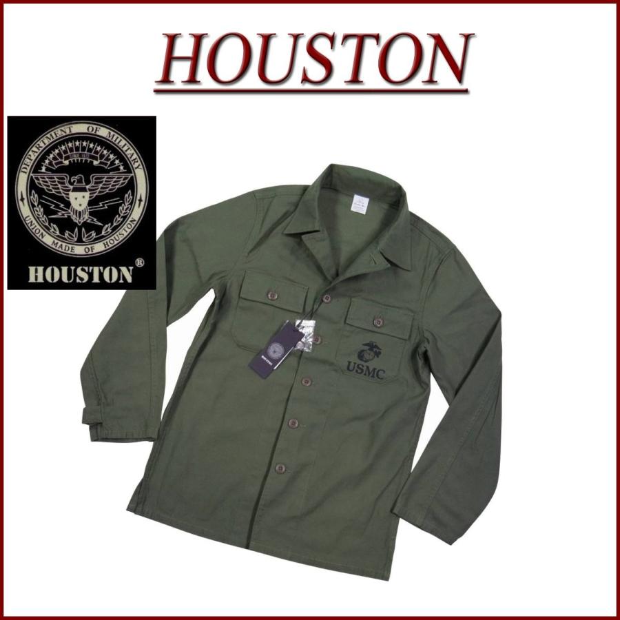 HOUSTON（ヒューストン） USMC 長袖 コットン ミリタリーシャツ
