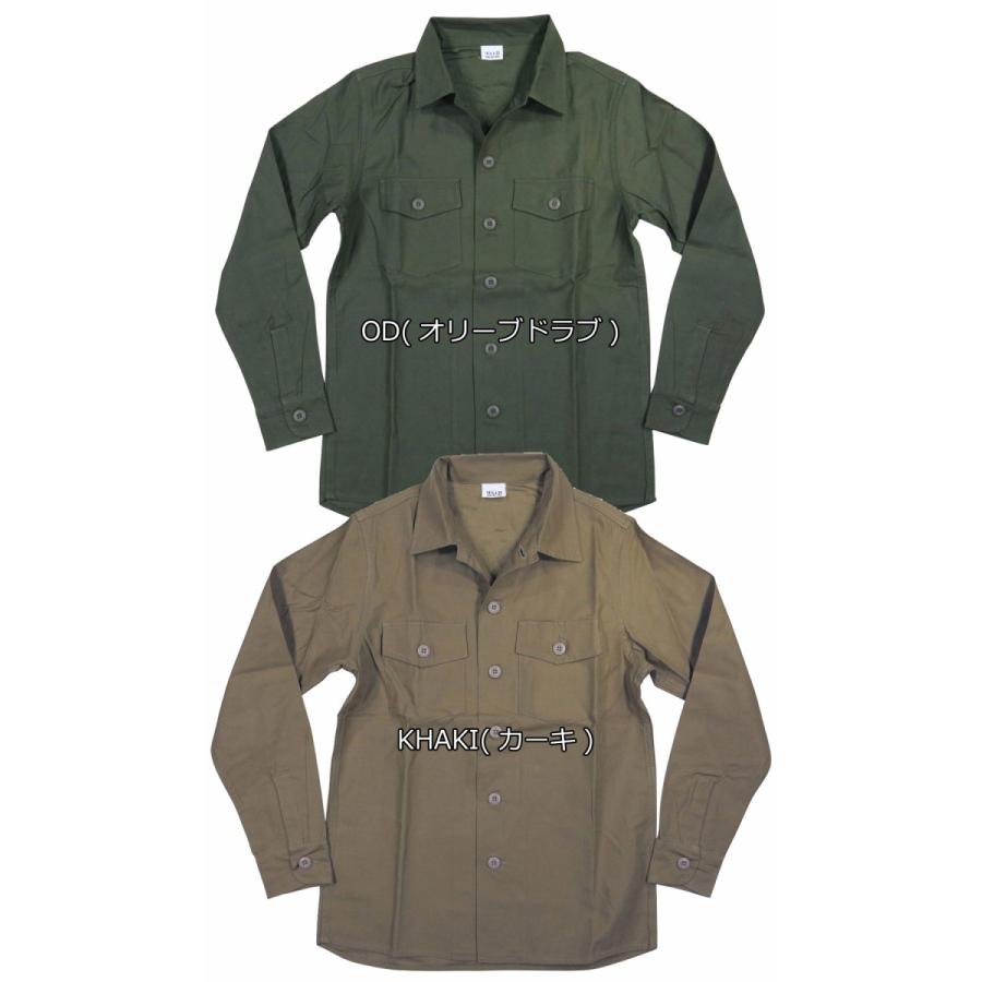 HOUSTON（ヒューストン） U.S.ARMY 長袖 コットン 無地 ミリタリー