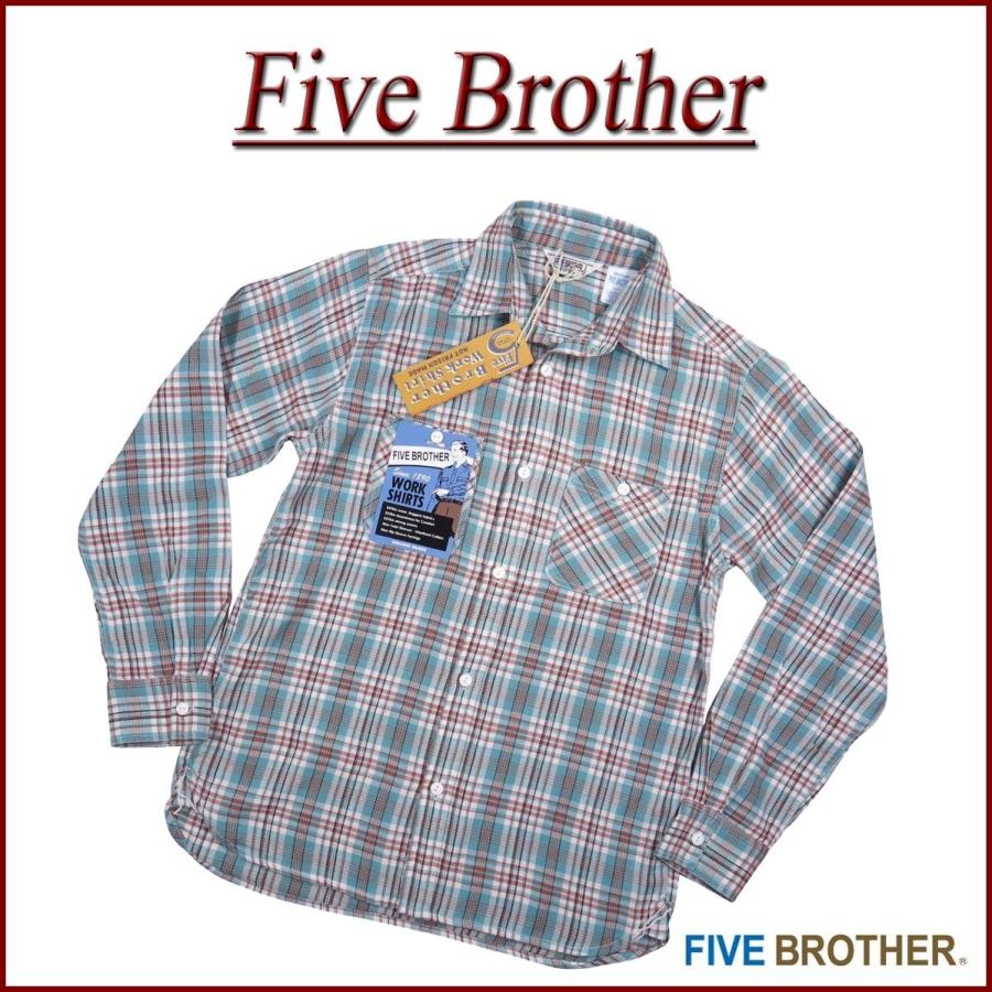 FIVEBROTHER（ファイブブラザー） チェック マチ付 長袖 ライト