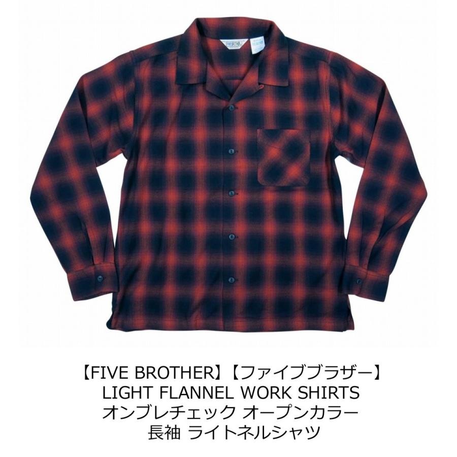 FIVE BROTHER ファイブブラザー オンブレチェック オープンカラー 長袖 ライトネルシャツ 152001 :jd501:JTWO
