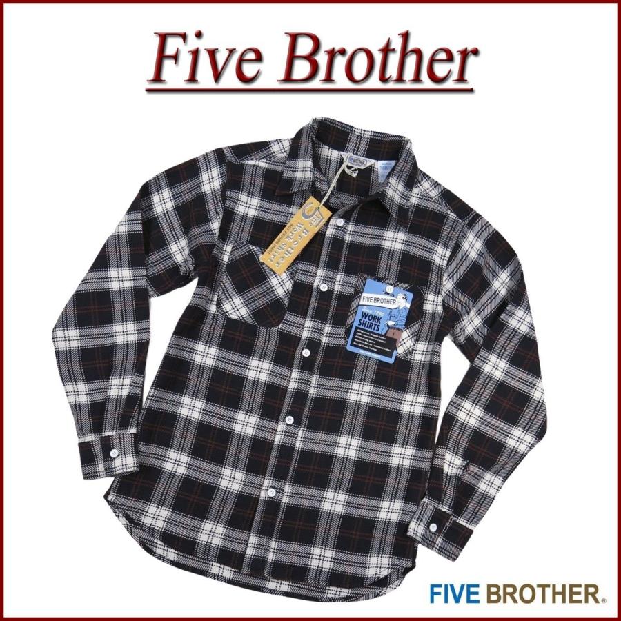 FIVE BROTHER ファイブブラザー ネルシャツ 長袖 チェック コットン FIVEBROTHER ファイブブラザー ネルシャツ FIVE BROTHER ライト