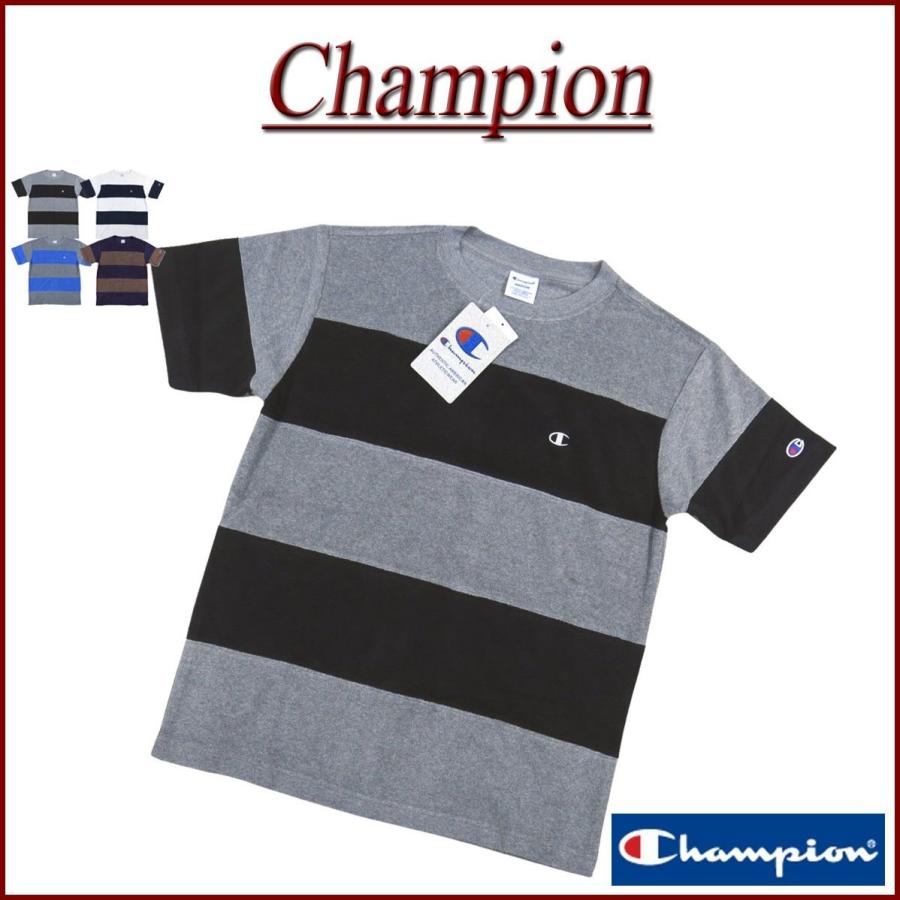 最大57％オフ！ 激安通販販売 Champion チャンピオン パイル地 半袖 パネルボーダー Tシャツ C3-T302 websolutionspk.com websolutionspk.com
