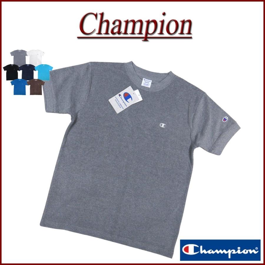 Champion チャンピオン パイル地 無地 ワンポイント刺繍 半袖 Tシャツ C3-T301｜jtwoshop