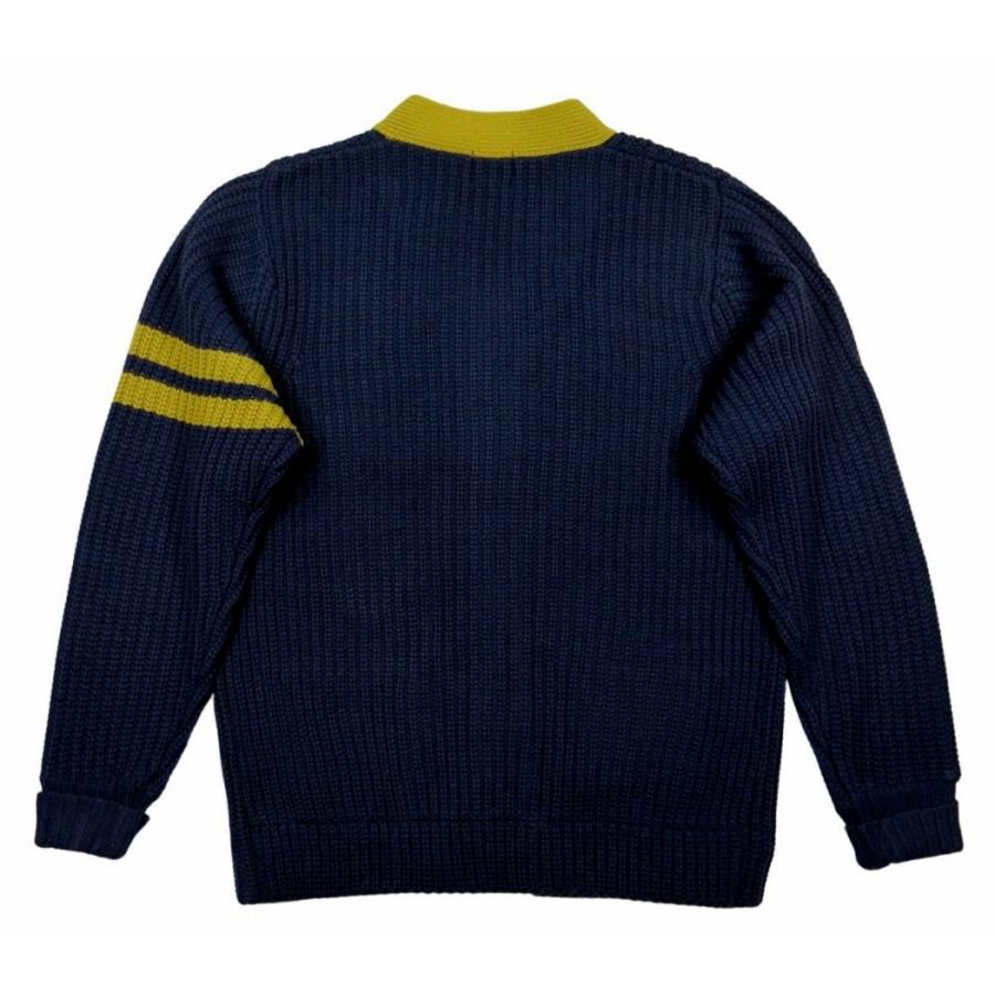 HOUSTON（ヒューストン） さがら刺繍 バイカラー ローゲージ ニット