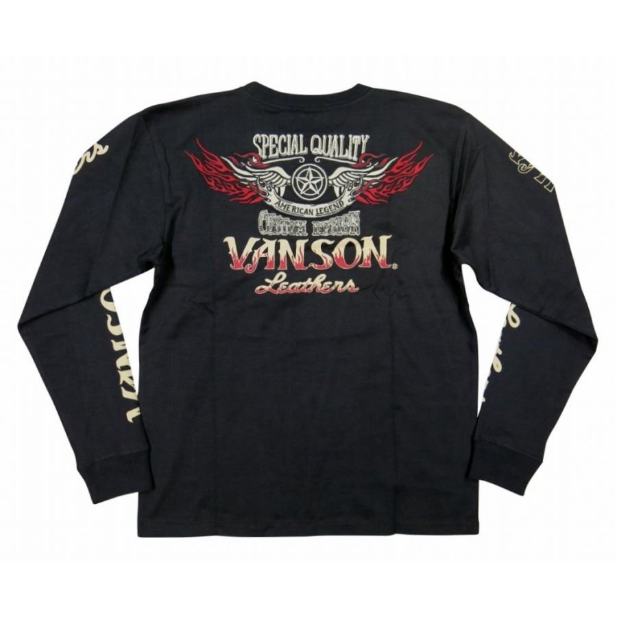 VANSON バンソン フライングスター ファイヤー刺繍 ロンT NVLT-918