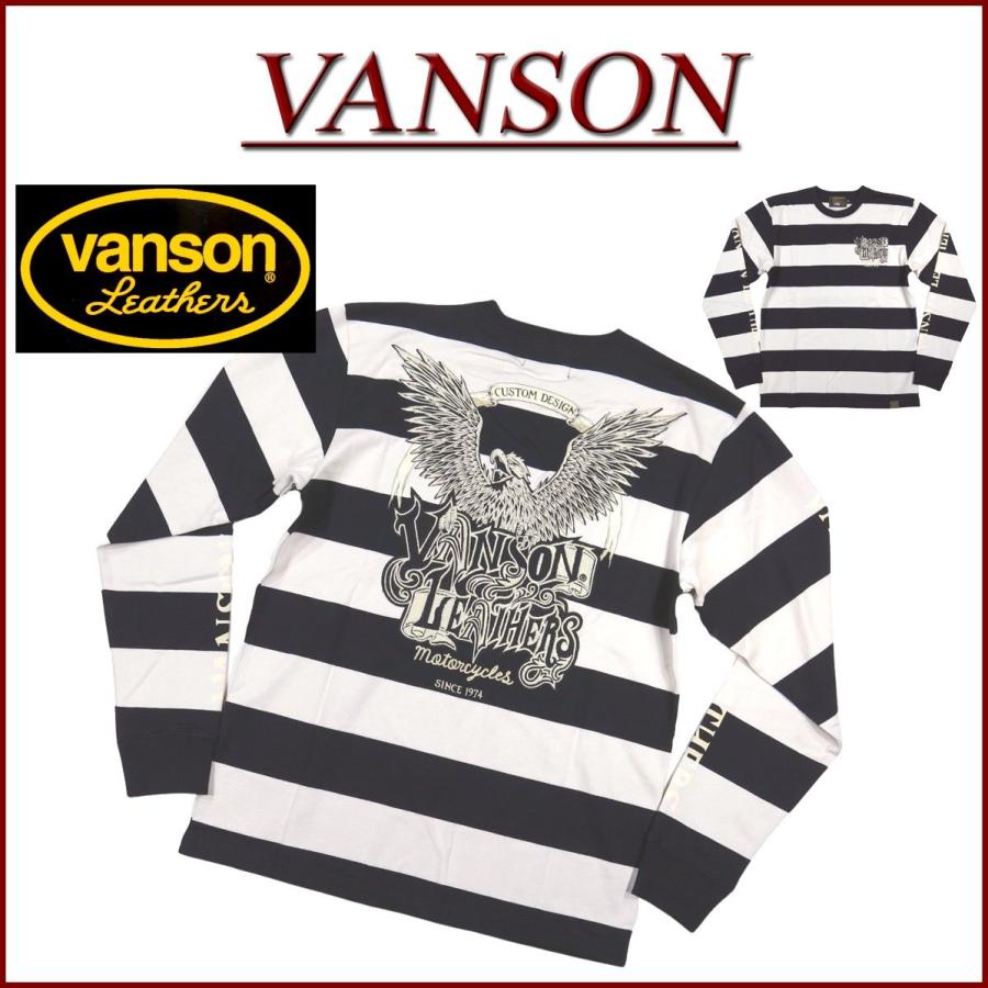 VANSON バンソン アメリカンイーグル刺繍 ボーダー ロンT NVLT-2018｜jtwoshop