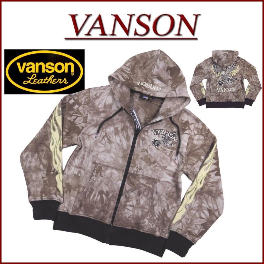 VANSON（バンソン） アメリカンイーグル ファイヤー刺繍 タイダイ柄