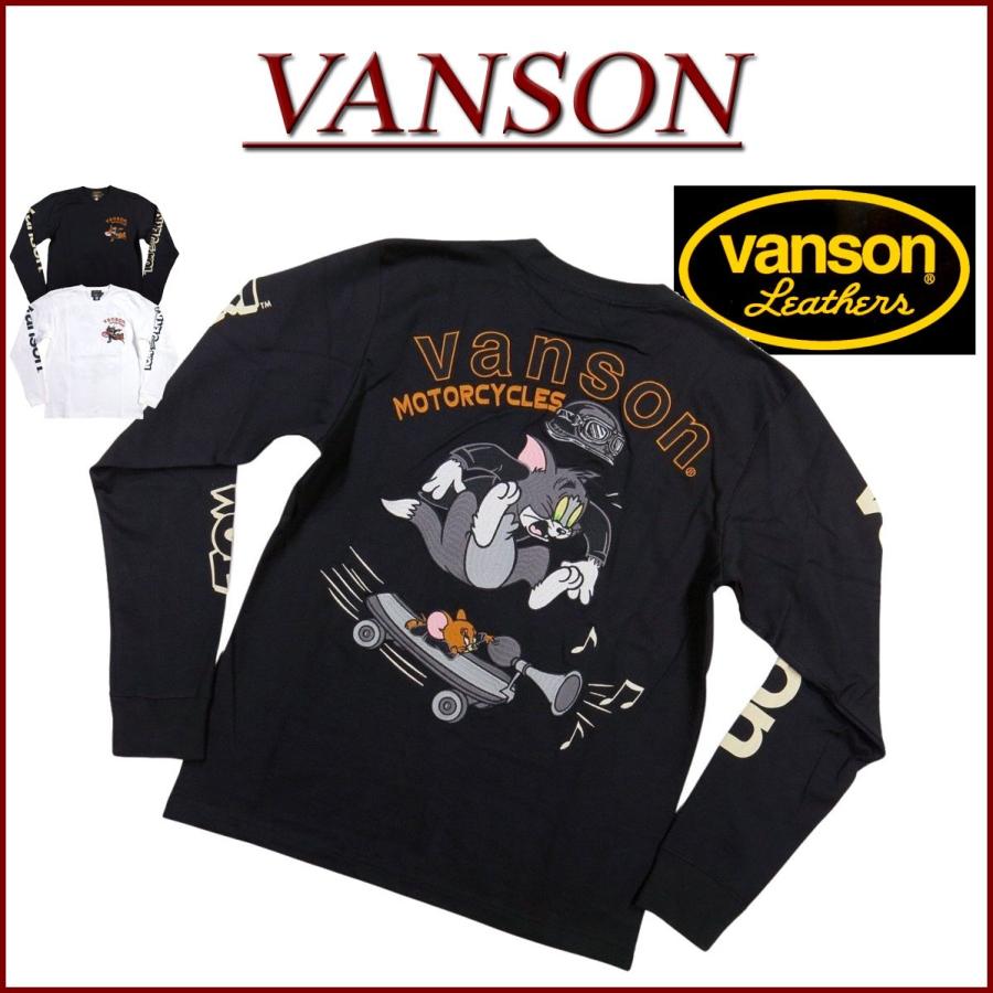 VANSON（バンソン） × TOM & JERRY コラボ トムとジェリー刺繍 ロンT