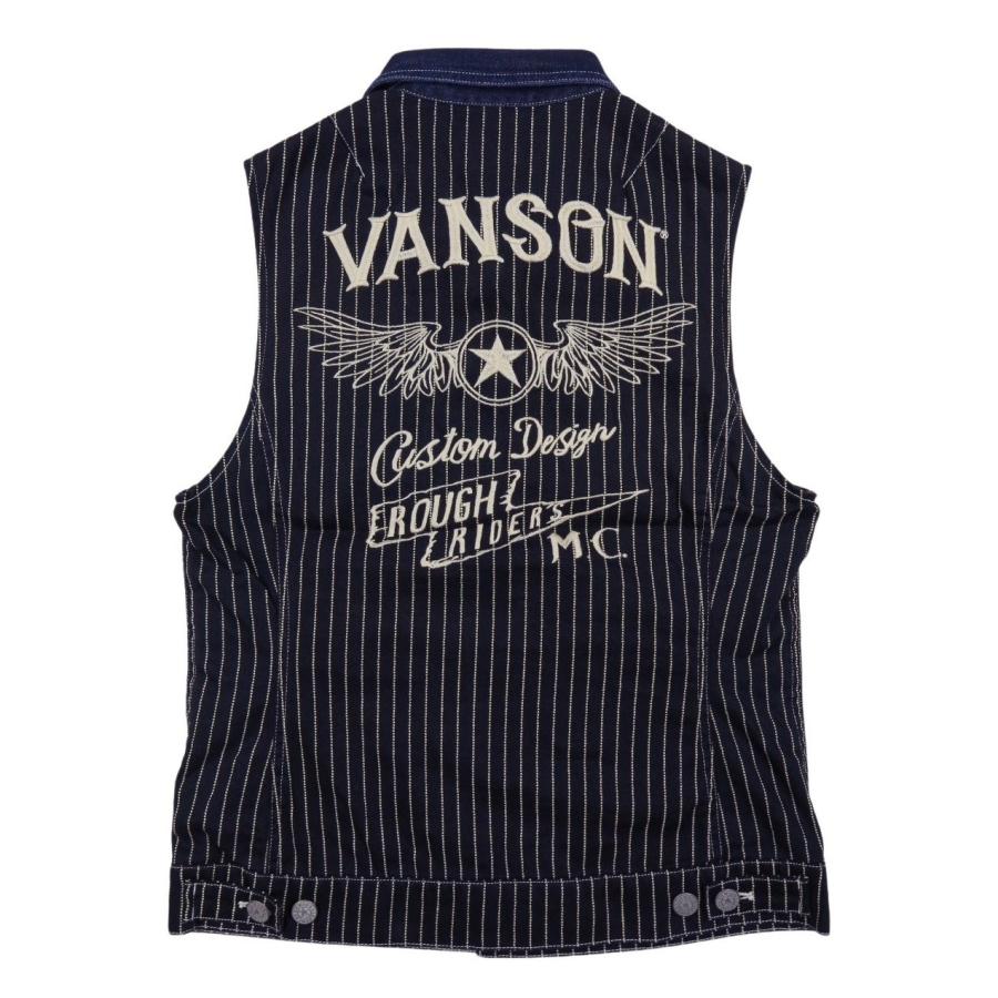 VANSON ストライプ　デニム VANSON（バンソン） フライングスター刺繍 ウォバッシュストライプ