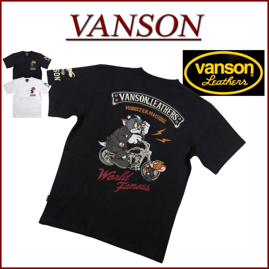 VANSON（バンソン） × TOM & JERRY トムとジェリー コラボ 刺繍 半袖 T