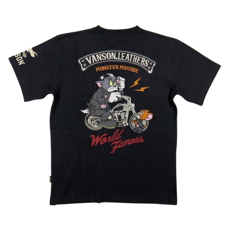 き*味様 VANSON×TOM&JERRY コラボシャツ　刺繍 VANSON（バンソン） × TOM & JERRY トムとジェリー コラボ 刺繍 半袖 T