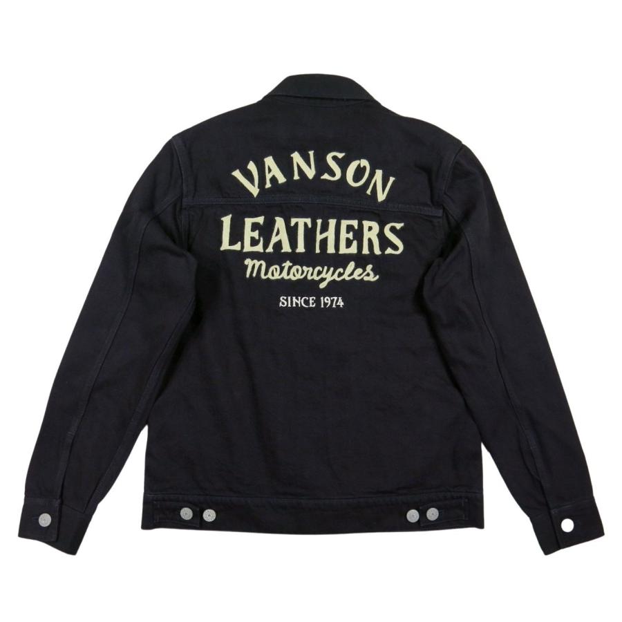 VANSON（バンソン） チェーン刺繍 ワッペン付 ブラックデニム