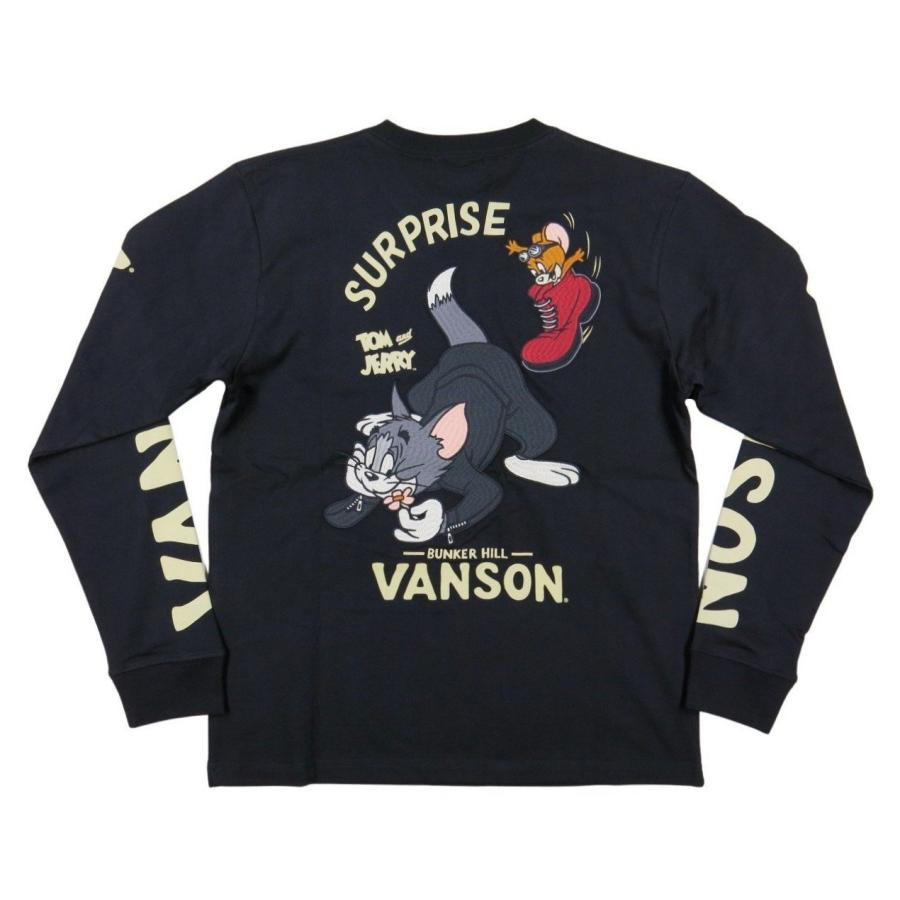 VANSON（バンソン） × TOM & JERRY コラボ トムとジェリー刺繍 ロンT