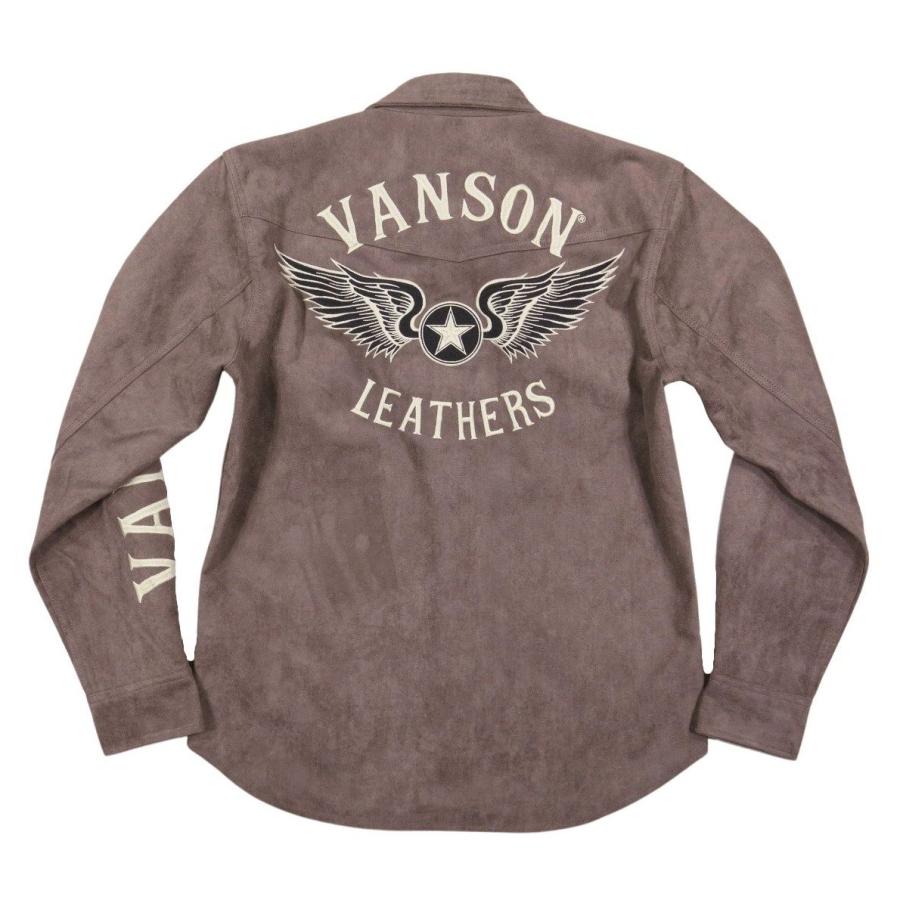 VANSON バンソン フライングスター刺繍 フェイク スエード 長袖 