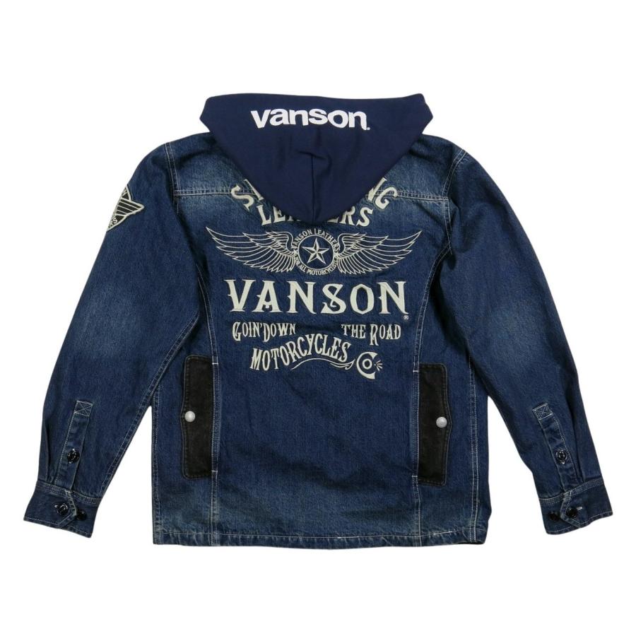 VANSON バンソン フライング スター刺繍 フード脱着 VANSON バンソン フライング スター刺繍 フード脱着
