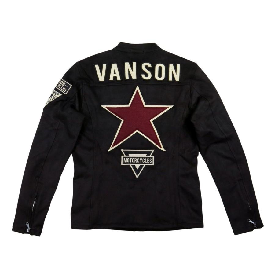 VANSON × TFOA コットン シングルライダース ジャケット XL 刺繍 VANSON（バンソン） ワンスター エンブレム刺繍 フェイク スエード