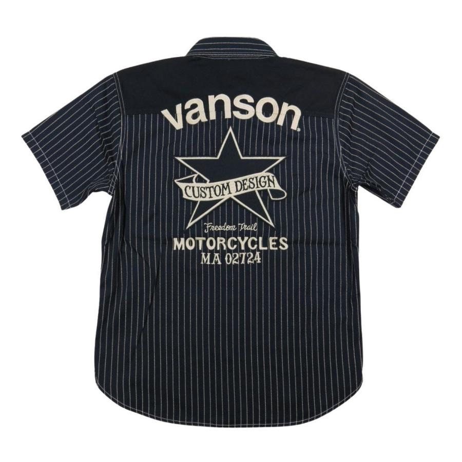 VANSON（バンソン） フライングスター刺繍 ウォバッシュストライプ