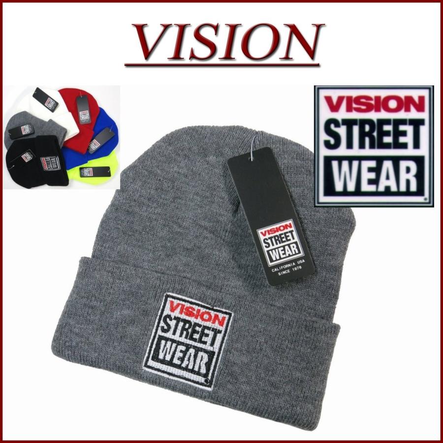 VISION STREET WEAR ワッペン付 ビーニー ニットキャップ｜jtwoshop