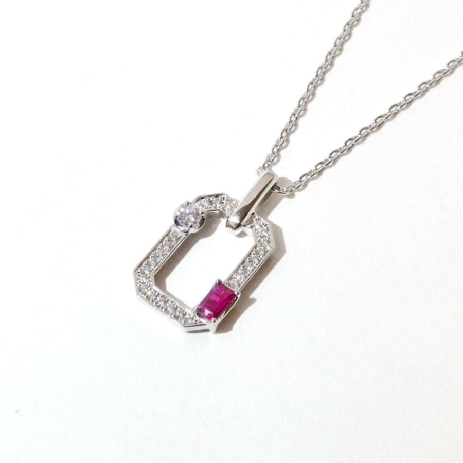 アクセサリー プレゼント プラチナ ルビー ダイヤモンド ネックレス