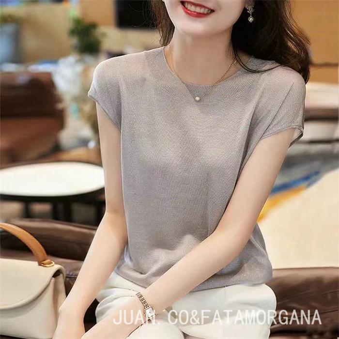 ニット レディース トップス 半袖 サマーニット Vネック 春 夏 無地人気 日常感 カジュアル シャツ お出かけ 作 着痩せ シンプル 30代40代 上品 激売れ Ssytop Juan Co 通販 Yahoo ショッピング