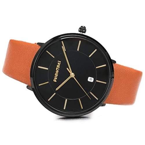 PHANTACI Slim Watches for Men Date-Mens Luxury Minimalist Analog Ultrathin Watches Dress Waterproof Casual Quartz Leather Watch｜juanmanue-l