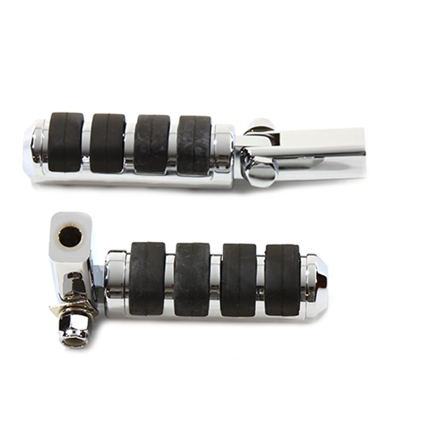 クローム 銀 シルバー キャップ ブラケット ソフト ポー パッセンジャー フット ペグキット Passenger Footpeg Set Soft Paw XL 1986-UP ハーレーの画像