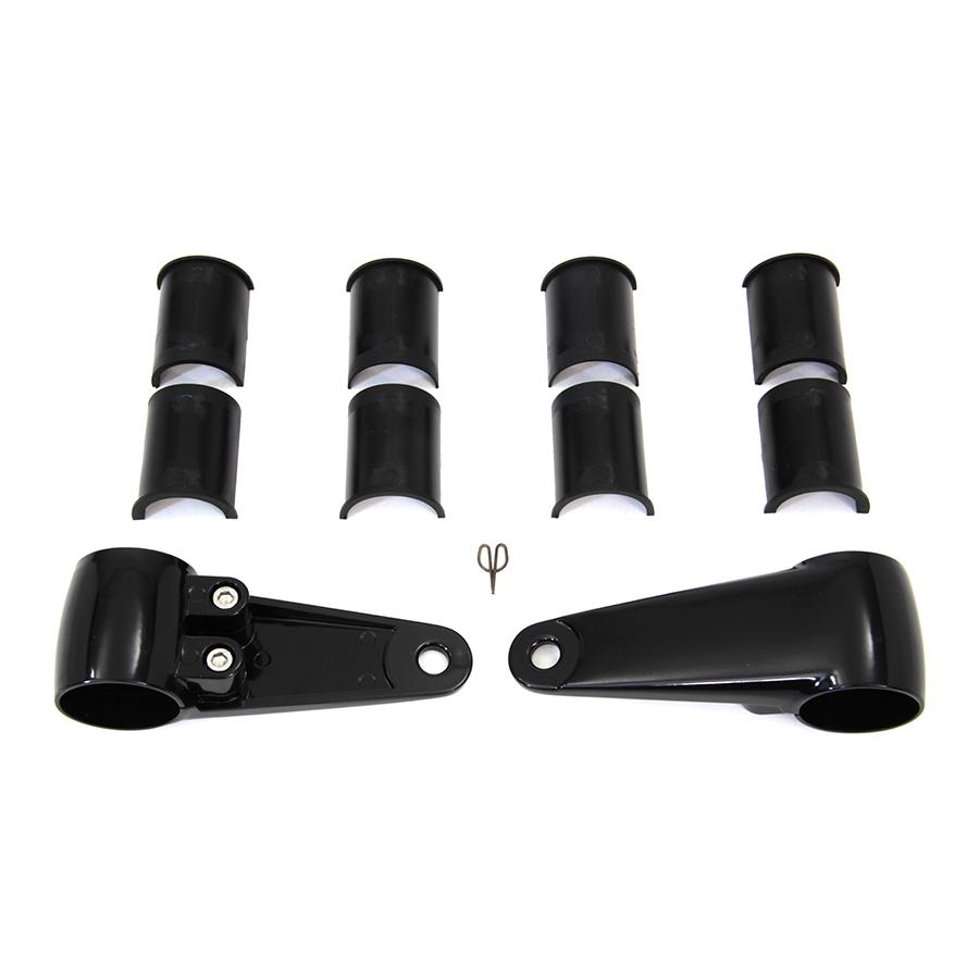 マウントブラケット 黒 クランプ ヘッドライト サイド マウント スタイル 当時物 希少 デッドストック Side Mount Headlamp Bracket Kit Black ハーレーの画像