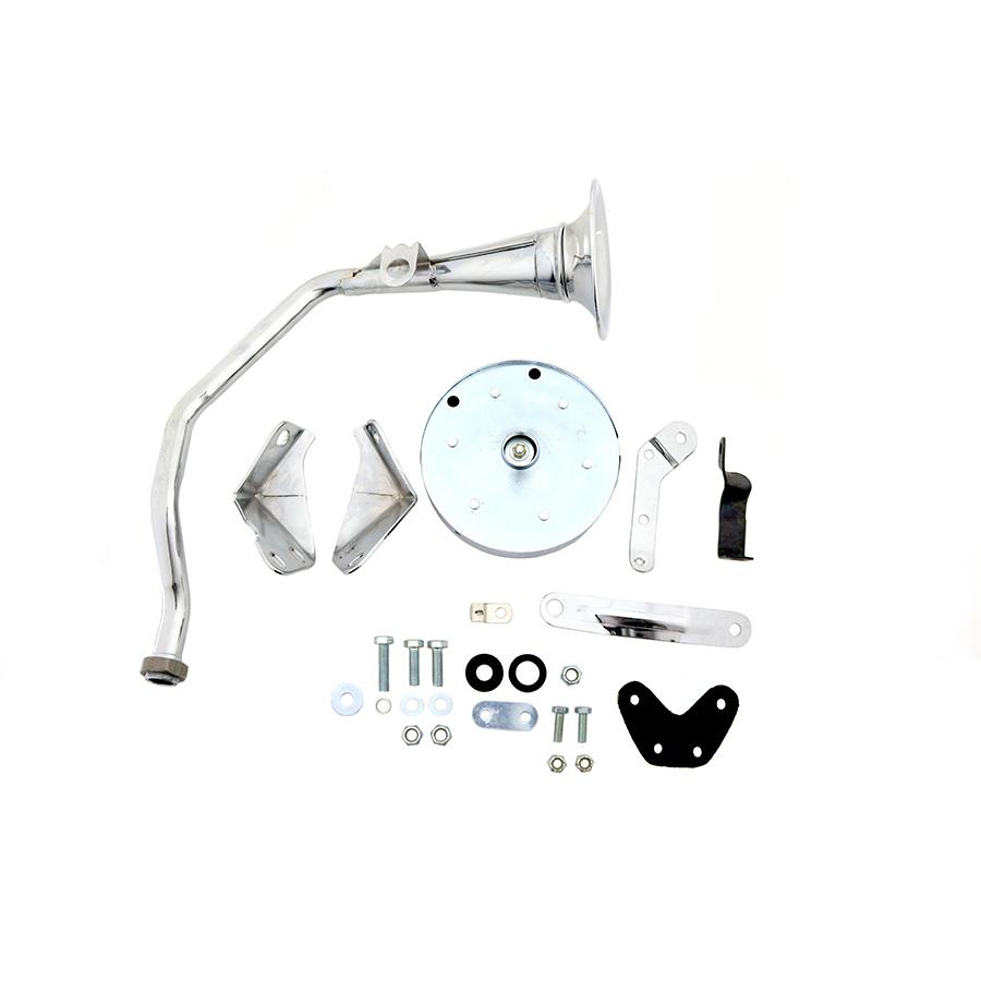6V トランペット ビューグル ホーン クローム パンヘッド Trumpet Style 6 Volt Horn Kit FL 1948-1964 Panhead 6 volt ハーレー_1
