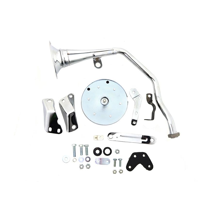 6V トランペット ビューグル ホーン クローム パンヘッド Trumpet Style 6 Volt Horn Kit FL 1948-1964 Panhead 6 volt ハーレー_2