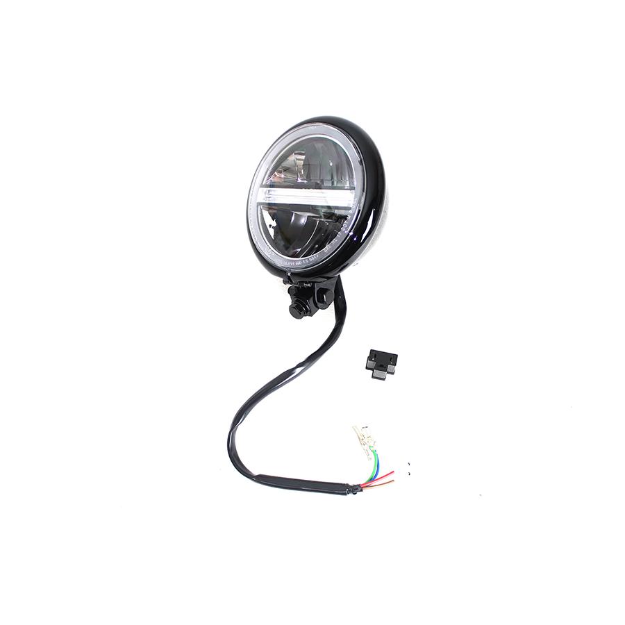 ヘッドライト ヘッドランプ 5-3/4インチ ベイツ スタイル ボトム マウント LED 黒 ハウジング ランニングランプ 12ボルト 当時物 復刻 激レア 希少 ハーレー_1