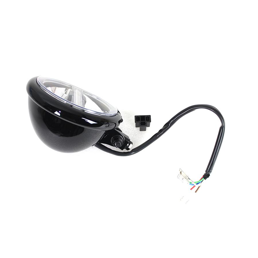 ヘッドライト ヘッドランプ 5-3/4インチ ベイツ スタイル ボトム マウント LED 黒 ハウジング ランニングランプ 12ボルト 当時物 復刻 激レア 希少 ハーレー_3