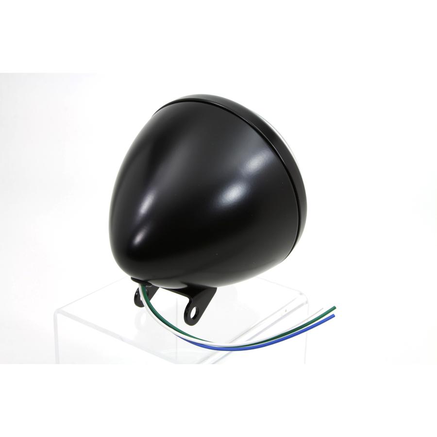 ヘッドライト ヘッドランプ ティアドロップ シェル 黒 5-3/4インチ ラウンド 12ボルト ハロゲン ランプ 67841-96A バルブ 当時物 復刻 激レア 希少 ハーレーの画像