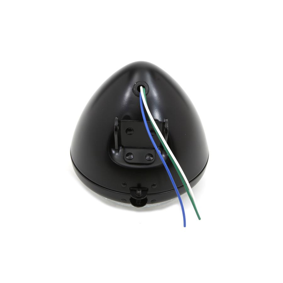 ヘッドライト ヘッドランプ ティアドロップ シェル 黒 5-3/4インチ ラウンド 12ボルト ハロゲン ランプ 67841-96A バルブ 当時物 復刻 激レア 希少 ハーレーの画像