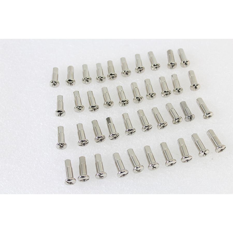 長さ24mm 9ゲージ 用 ステンレス スチール ニップル 40 セット 45\" K モデル フロント Piece Spoke Nipple Set Stainless Steel ハーレーの画像