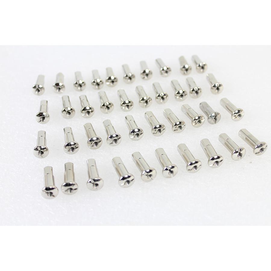 長さ24mm 9ゲージ 用 ステンレス スチール ニップル 40 セット 45\" K モデル フロント Piece Spoke Nipple Set Stainless Steel ハーレーの画像