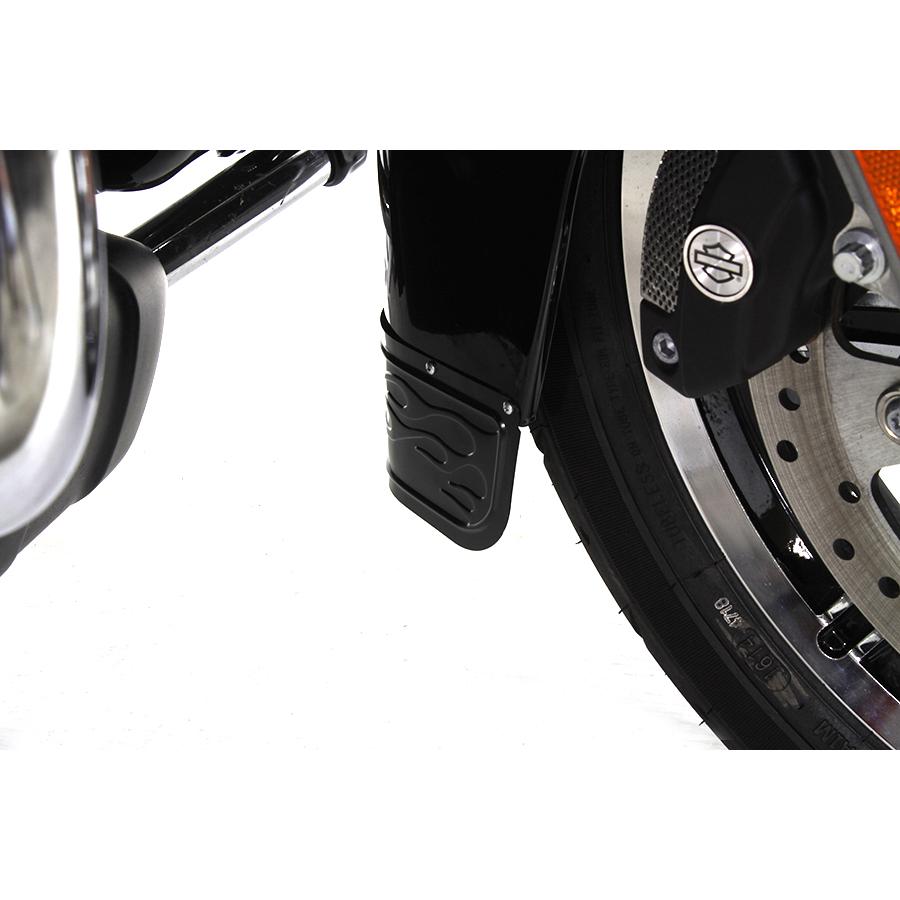ブラック 黒 ファイヤー 炎 焔 煉獄 ファイア フロント フェンダー チップ Black Front Fender Tip FLST FLH