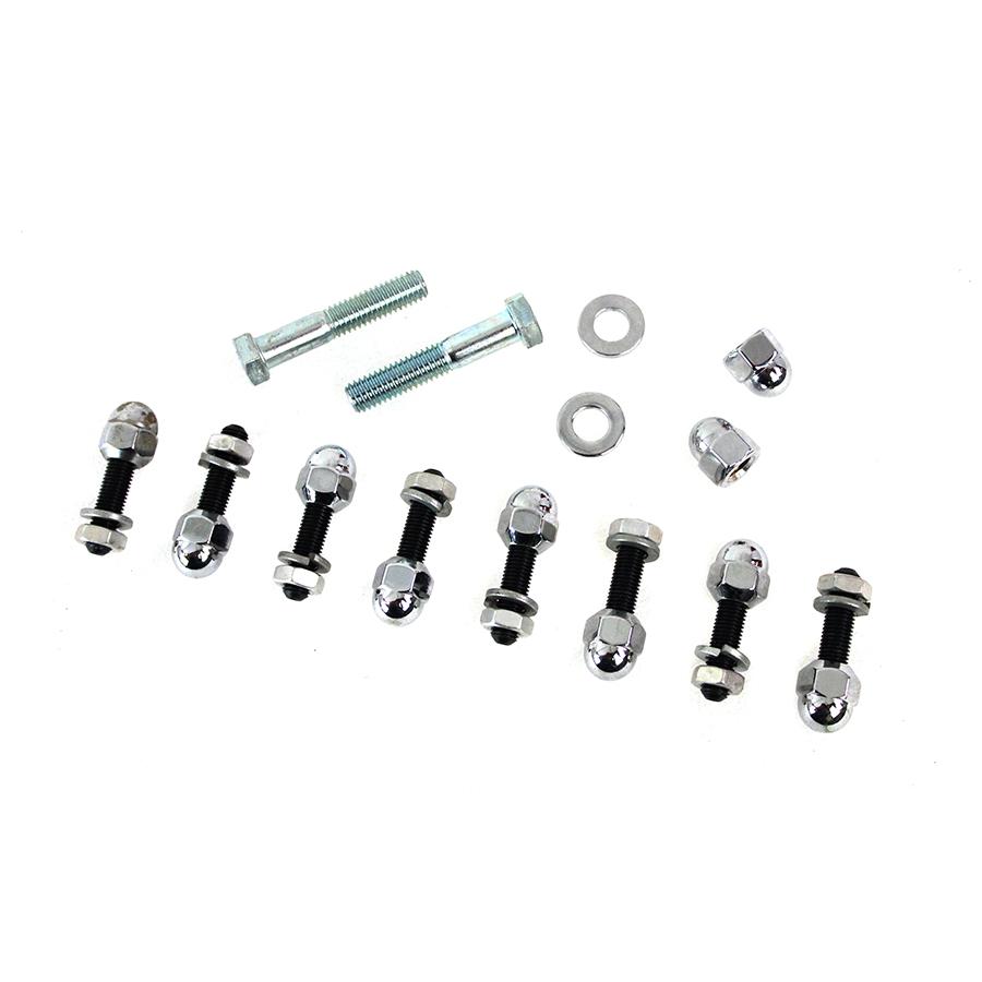 リア フェンダー ストラット アコーン タイプ ボルト ナット Rear Fender Strut Acorn Type Bolt Kit FL 1958-1980 ハーレーの画像