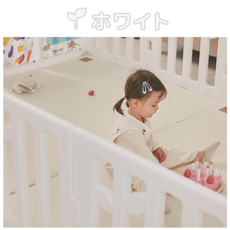 ベビーサークル Caraz マット付 ドア付 折りたたみ 120×160cm ベビーゲート プレイマット ベビーフェンス 扉付き ベビーサークル Caraz