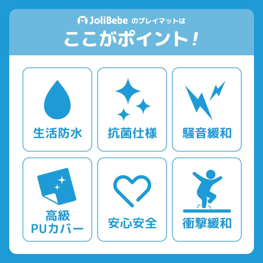 【在庫限り】 プレイマット ベビー 抗菌 4つ折り 折りたたみ 赤ちゃん 120 160 4cm 厚手 大判 防水 防音 Jolibebe 爆買 |  | 06