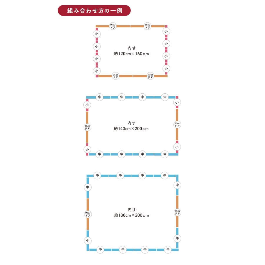 ベビーサークル 6WAY ハイタイプ 長方形 140×200cm ベビーゲート ベビーフェンス 赤ちゃん ベビー popomi 爆買の画像