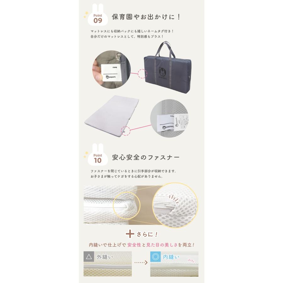ベビー布団 ベビー マットレス 70 120 洗える 折りたたみ 高反発 体圧分散 お昼寝 布団 保育園 popomi 爆買の画像