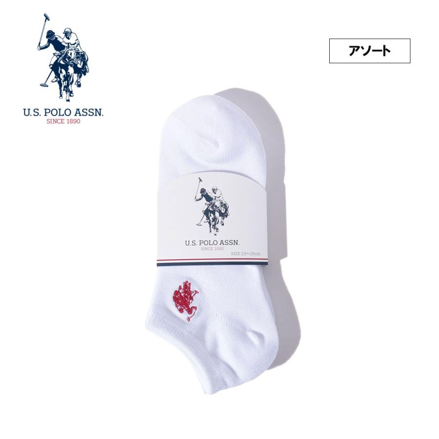 ワンポイント ロゴ刺繍 スニーカー3Pソックス【U.S. POLO ASSN./ユーエスポロアッスン】