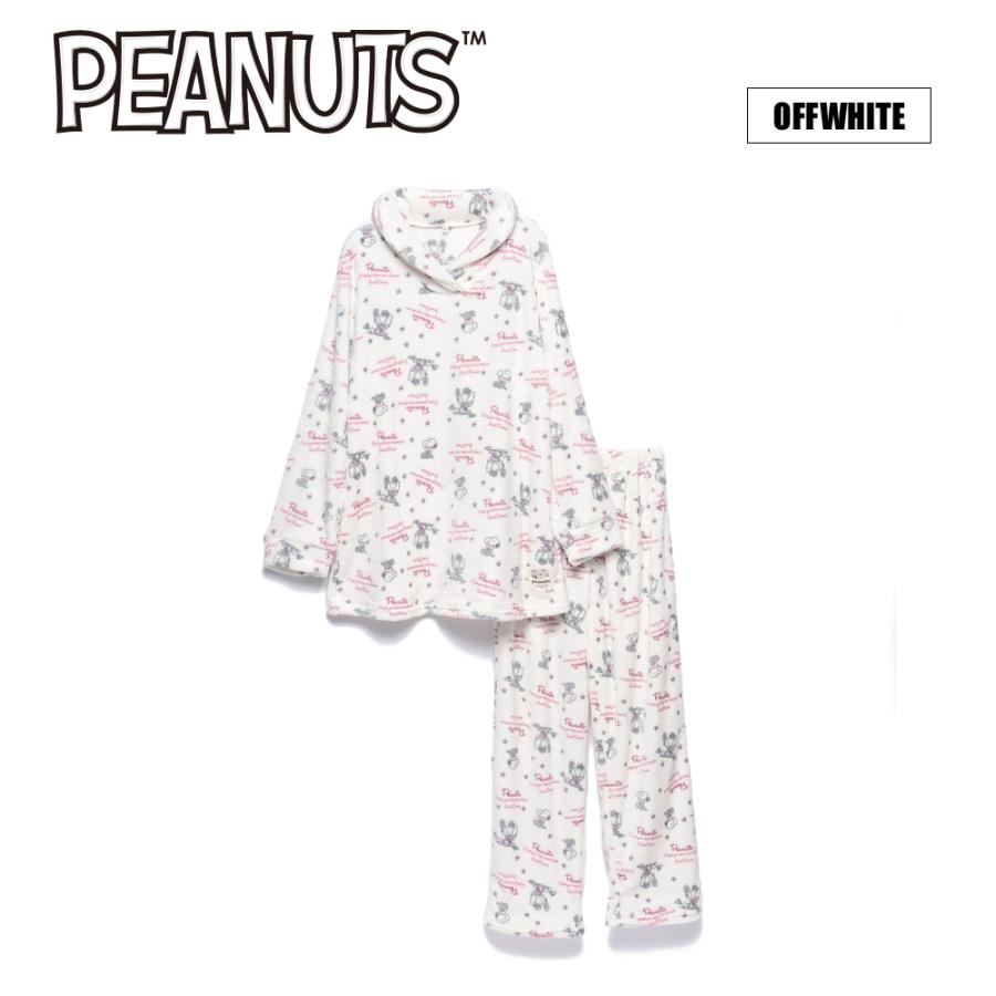 PEANUTS 【PEANUTS】ふわもこプレミアムサリー柄ルームウェア/全2色 ルームウェア セットアップ ピーナッツ スヌーピー ふわもこ ...