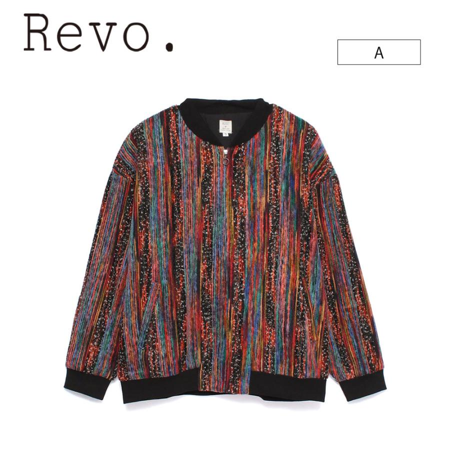 Revo. 【Revo.】グラデーションストライプJQニットブルゾン/全3色 